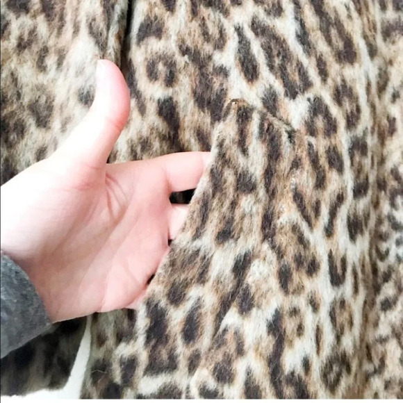 J. Crew Animal Trench Coat Double Leopard 00 Wool Textured - Picture 9 of 13
